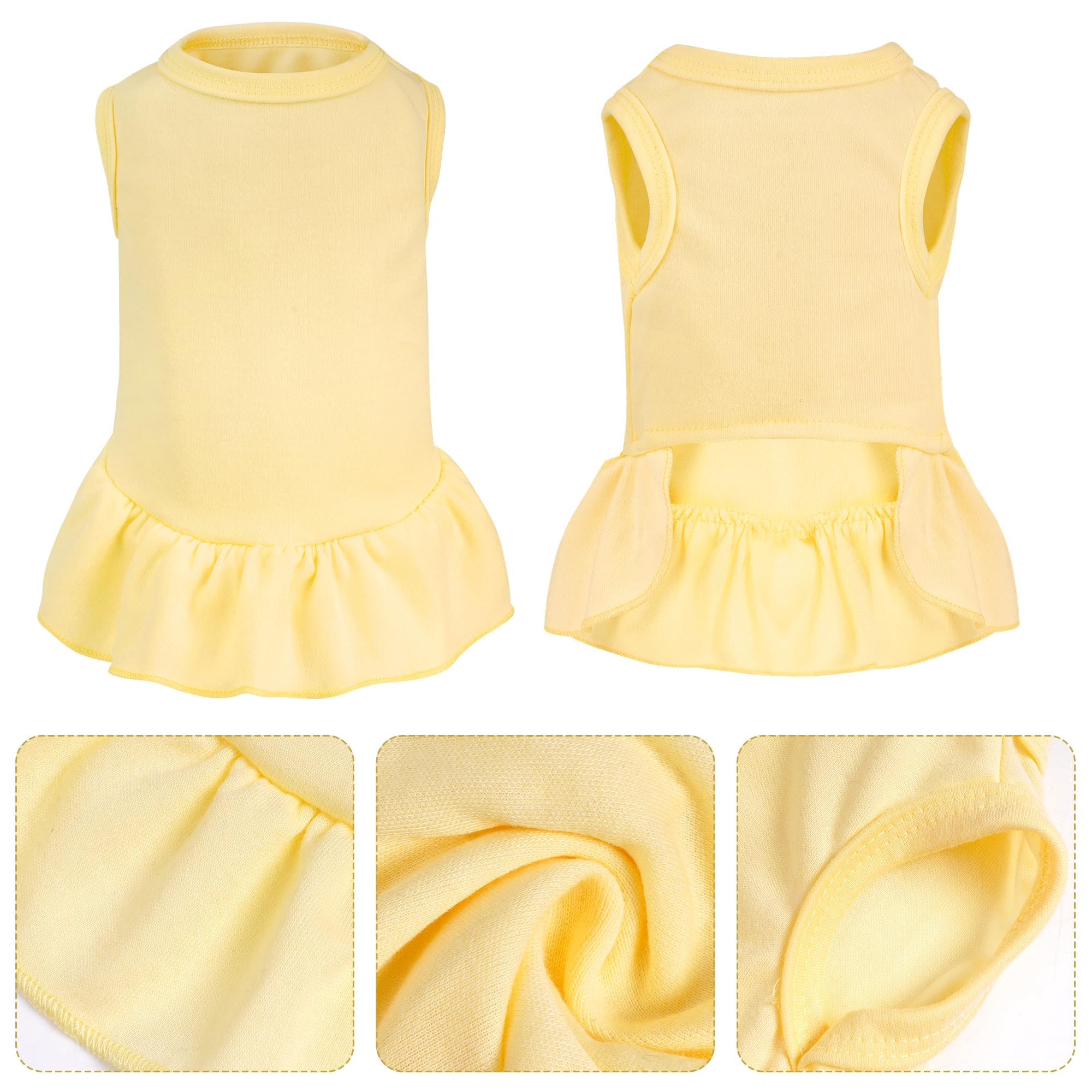 Choyaxo two-pcs dog dresses side view highlights sleeveless design for easy on-off.