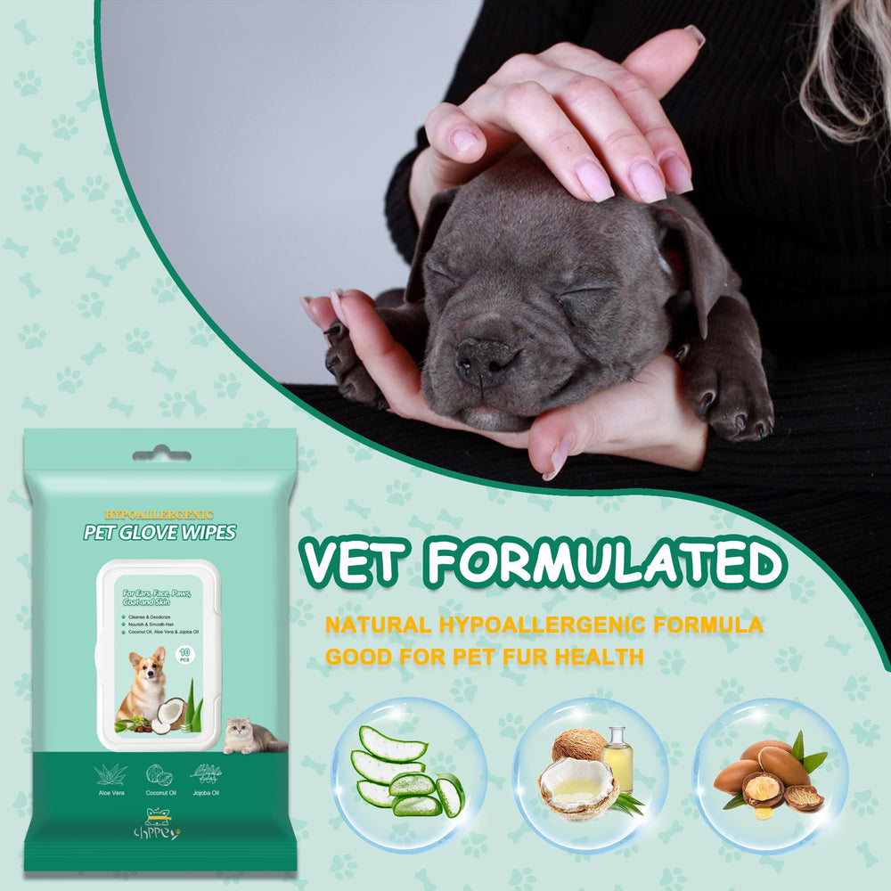 CHPPEY Hypoallergenic Glove Wipes ingredients with coconut oil and aloe