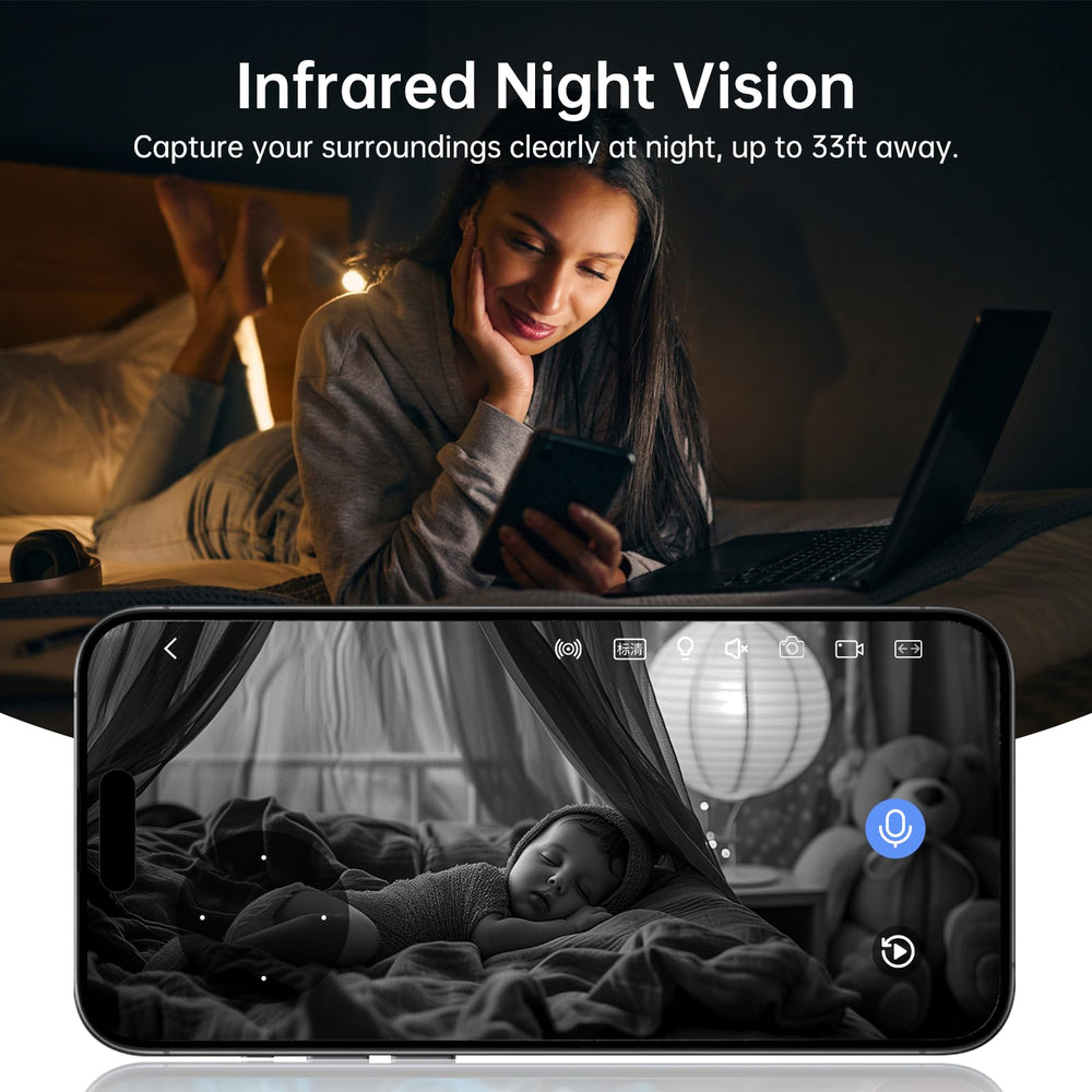 Chpuss Indoor Camera Robot night vision in low light scenarios
