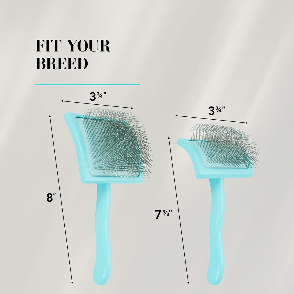 Chris Christensen Big G Dog Slicker teal brush cushioned pad minimizes tugging.