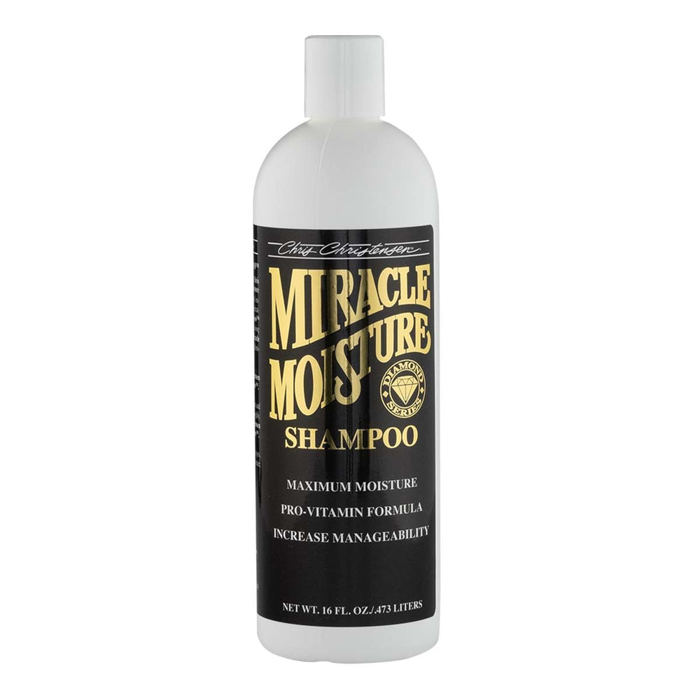 Chris Christensen Diamond Series Miracle Moisture Shampoo bottle ready for professional-grade moisture restoration