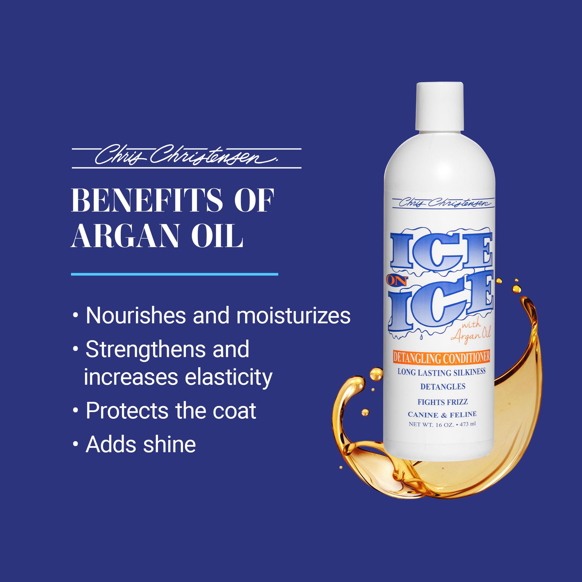Chris Christensen Ice on Ice Detangling Conditioner coat after wash shows silky manageability