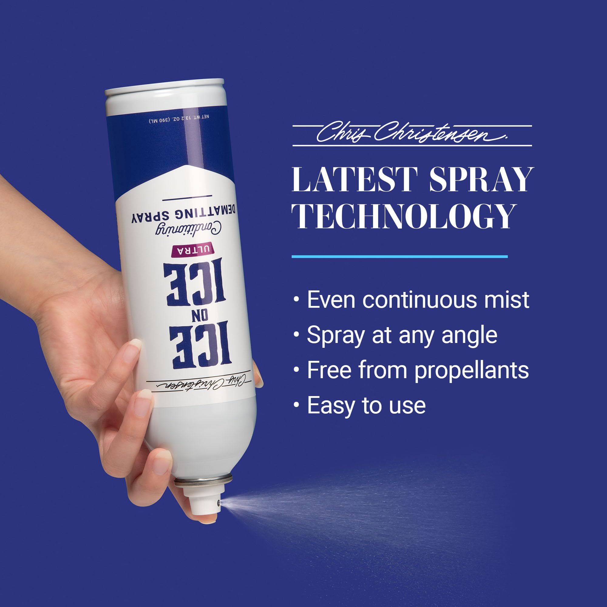 Chris Christensen Ice on Ice Ultra barrier-dirt-repel shows protective coat barrier.