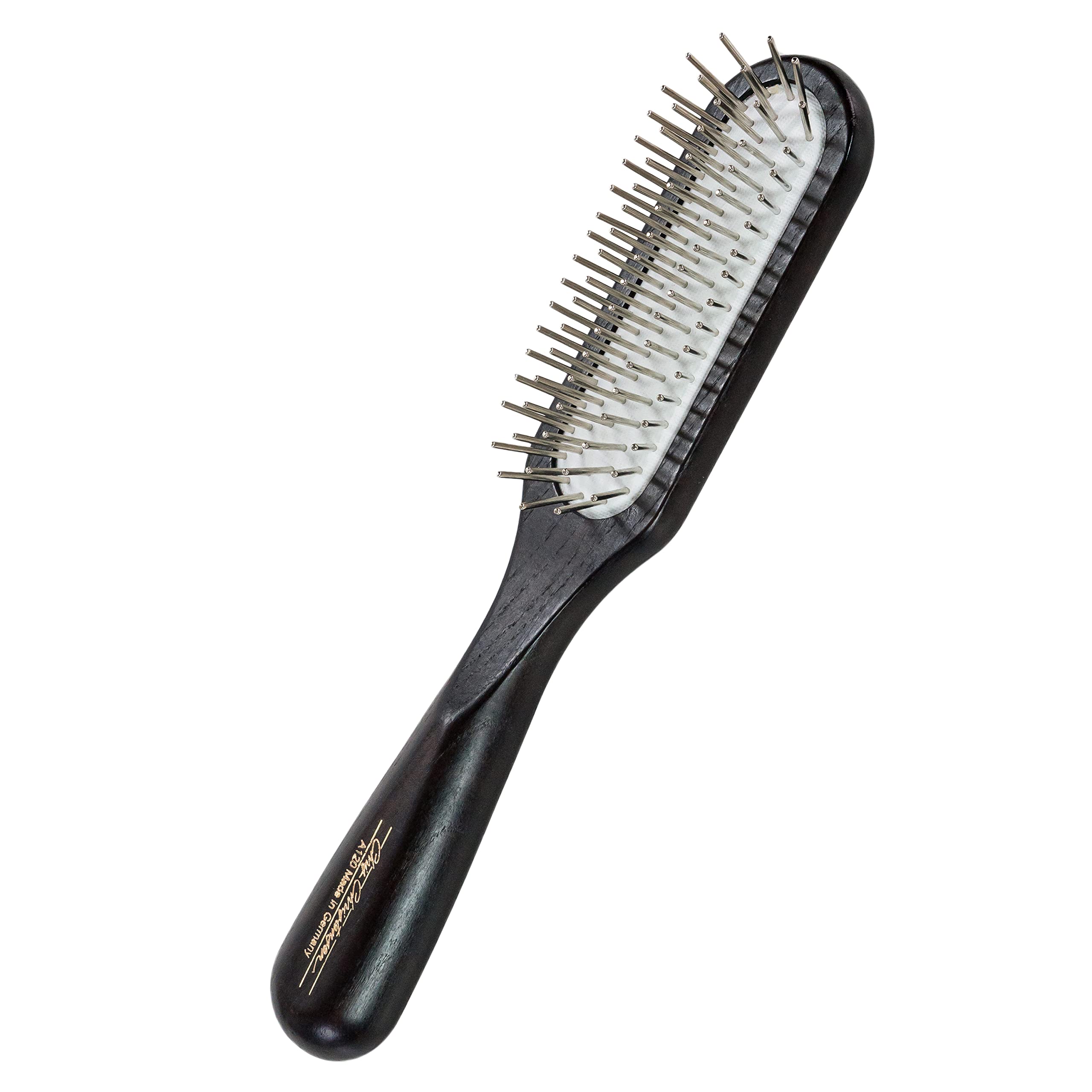 Chris Christensen Ice Slip Pin Brush close-up with rounded pins for gentle detangling.