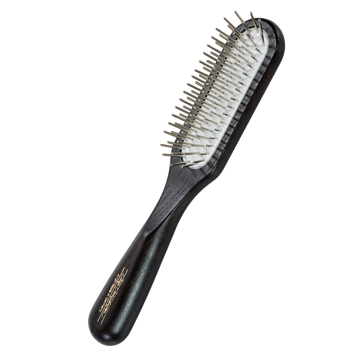Chris Christensen Ice Slip Pin Brush close-up with rounded pins for gentle detangling.