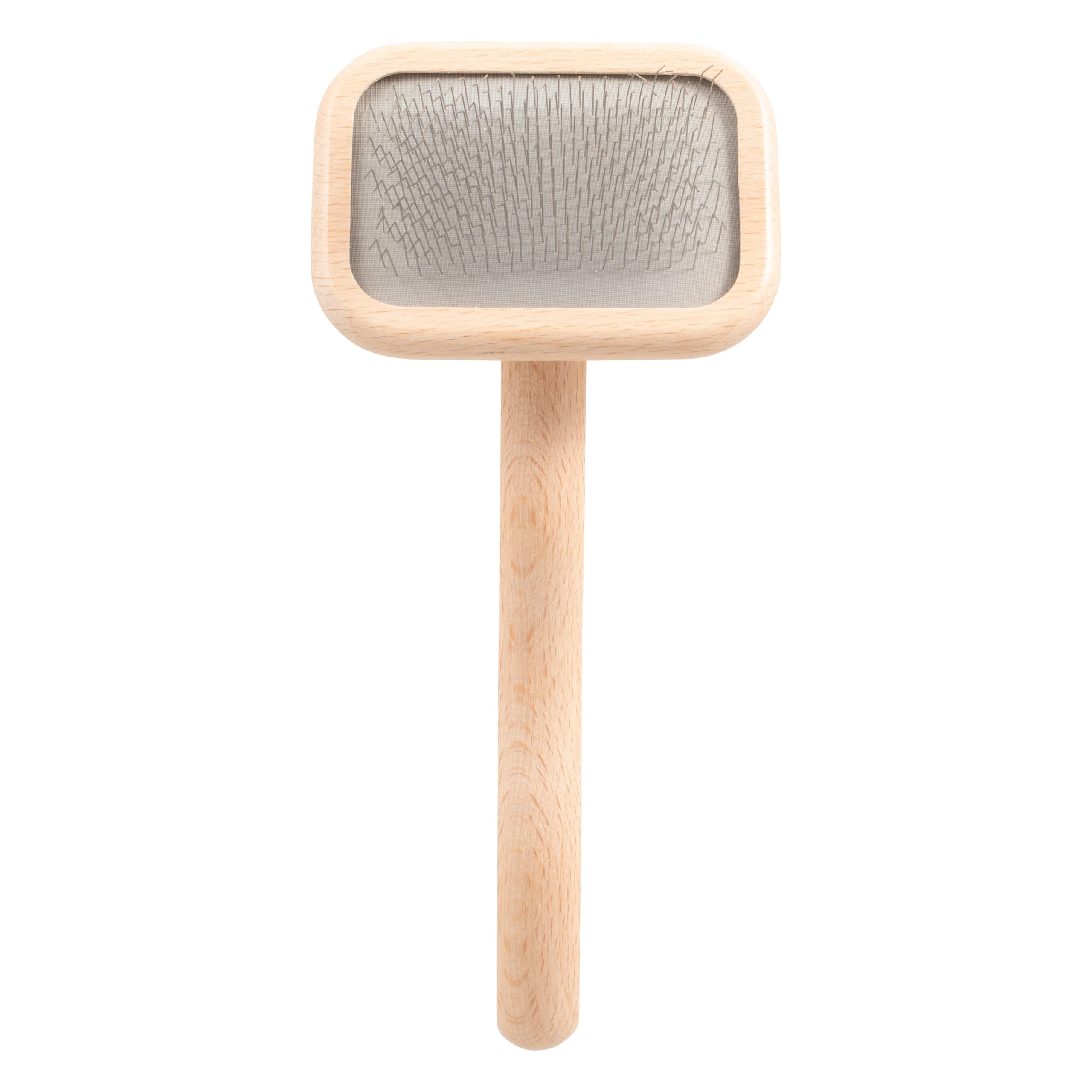 Chris Christensen Mark I Slicker Brush with beech wood body highlights gentle grooming for delicate coats