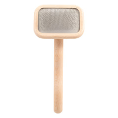 Chris Christensen Mark I Slicker Brush with beech wood body highlights gentle grooming for delicate coats