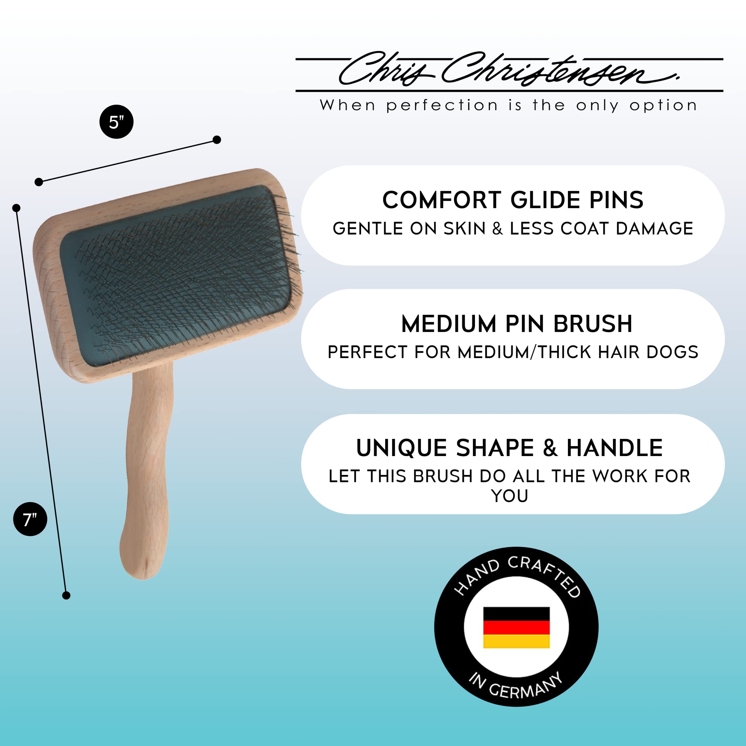 Chris Christensen Mark III Slicker Brush pins with ground and polished tips for smooth detangling
