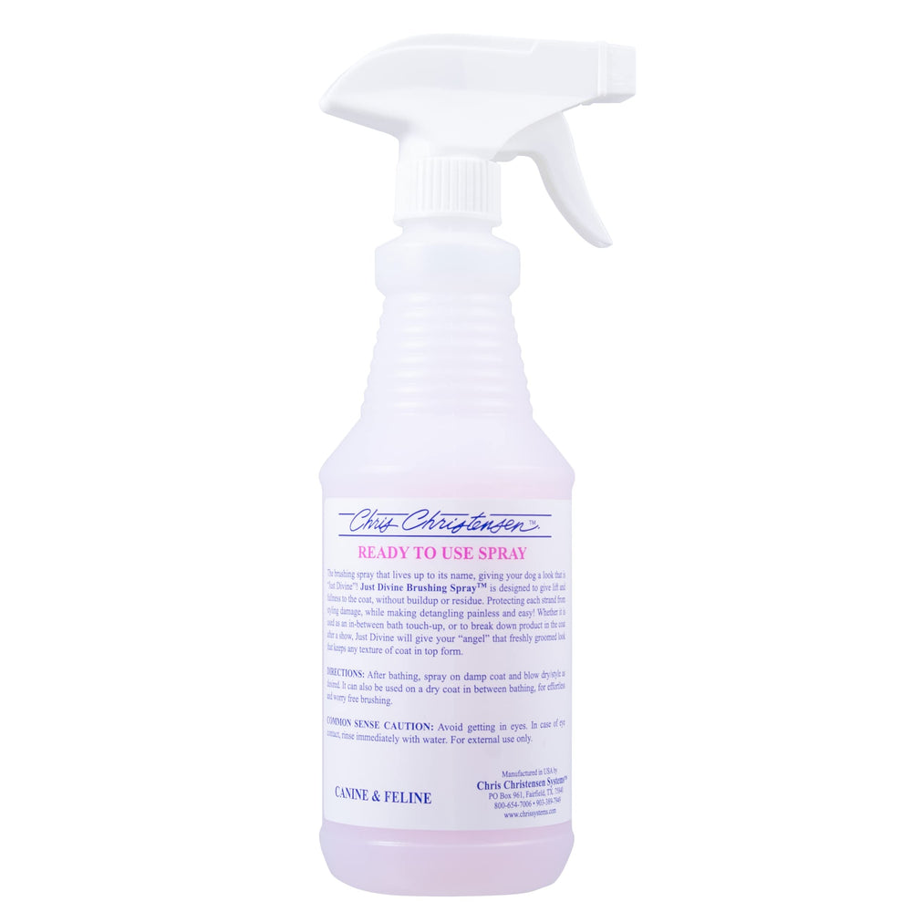 Chris Christensen Just Divine spray ready-to-use for convenient brushing sessions.