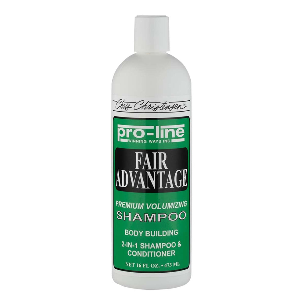 Chris Christensen Pro-Line Fair Advantage bottle showing conditioning for a glossy coat.