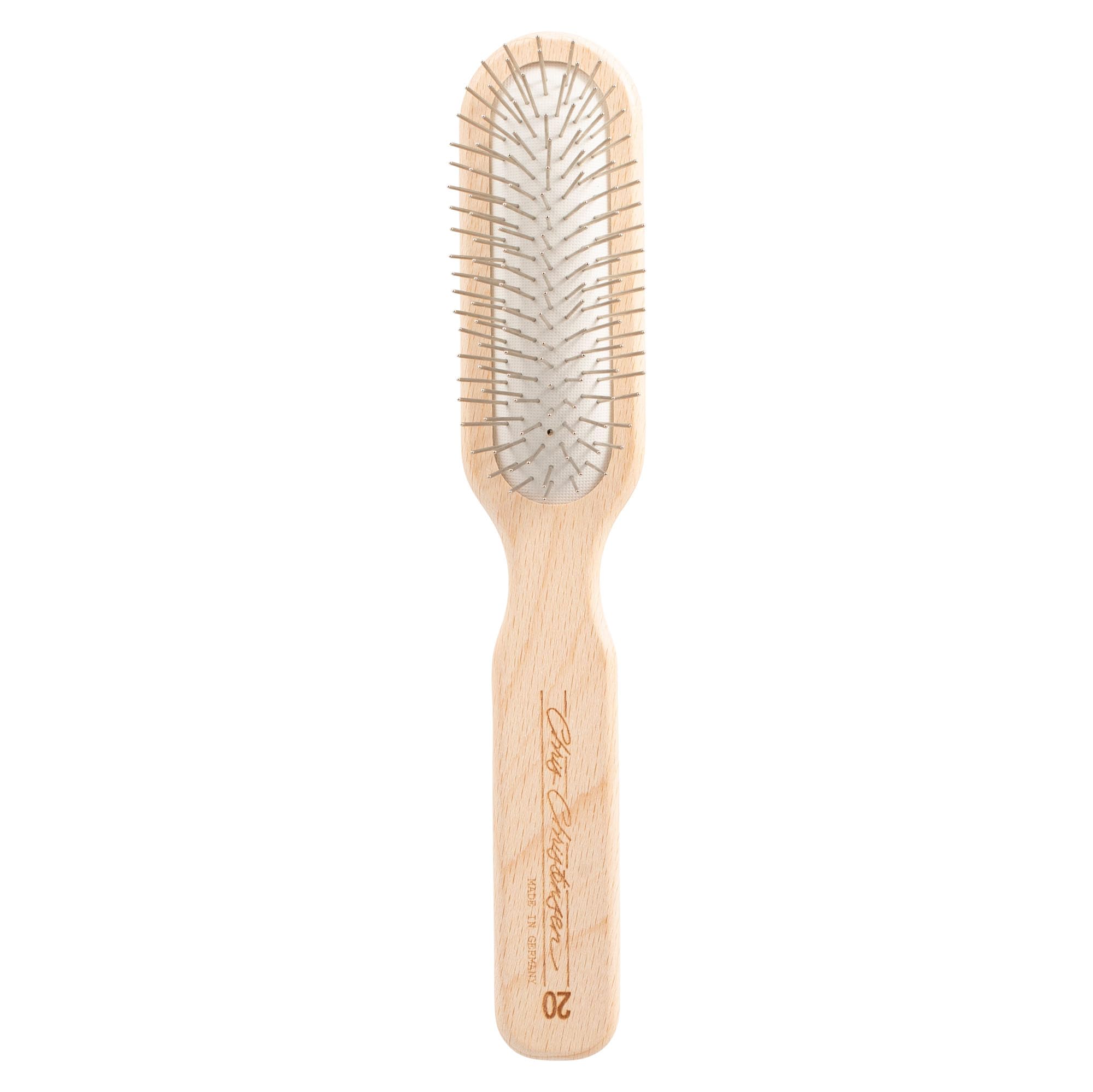 Chris Christensen 20mm oblong brush with wood handle for gentle, smooth brushing.
