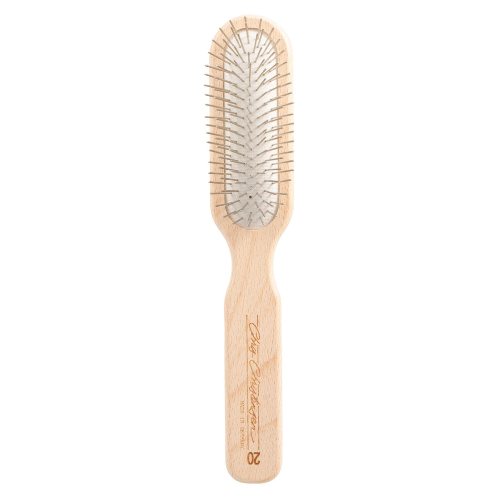 Chris Christensen 20mm oblong brush with wood handle for gentle, smooth brushing.