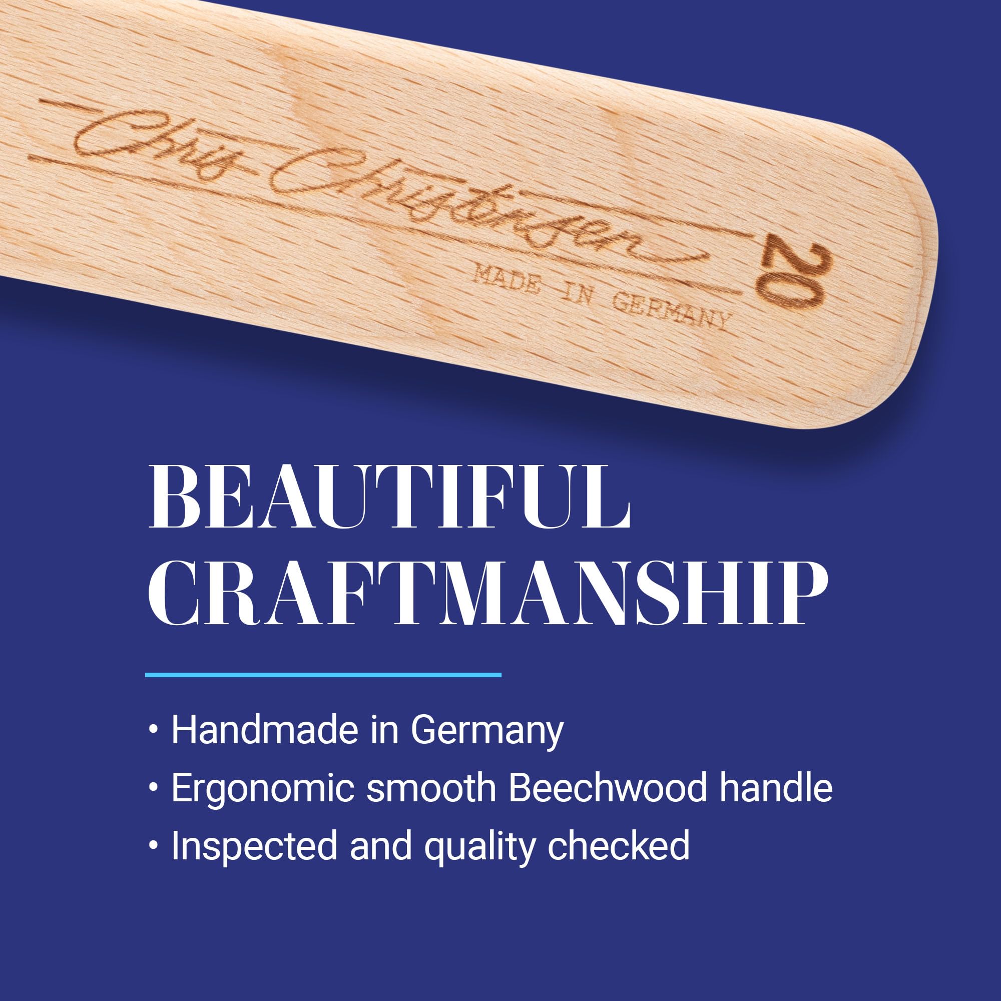 Chris Christensen brush used on dense coats to reach armpits and behind ears.