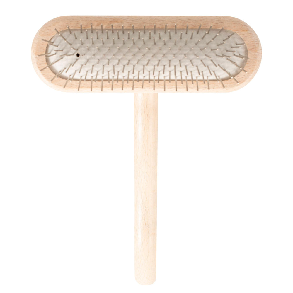 Chris Christensen dog brush 16mm pins closeup showing rounded tips for gentle grooming