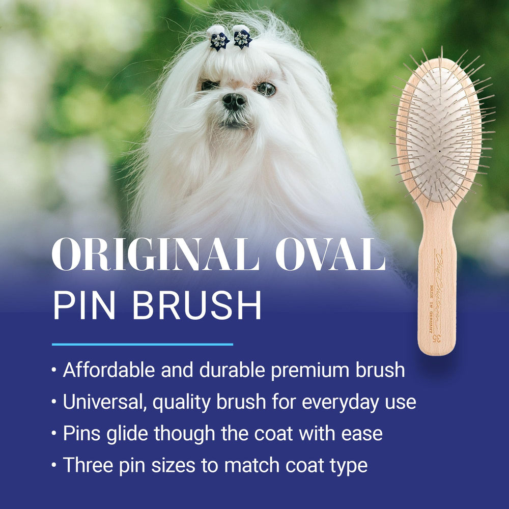 Chris Christensen oval pin brush with beechwood body, lightweight and durable.