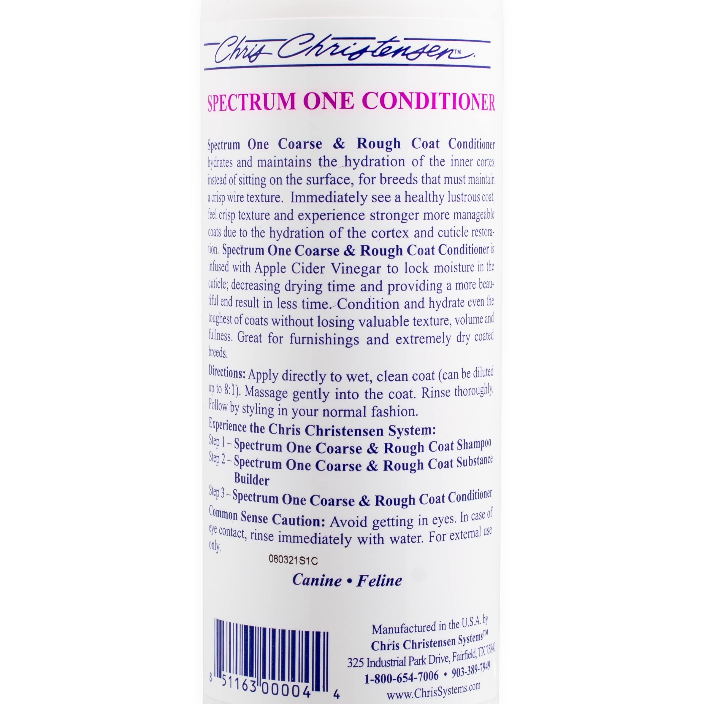 Chris Christensen Spectrum One inner-cortex hydration concept highlights maintained moisture.