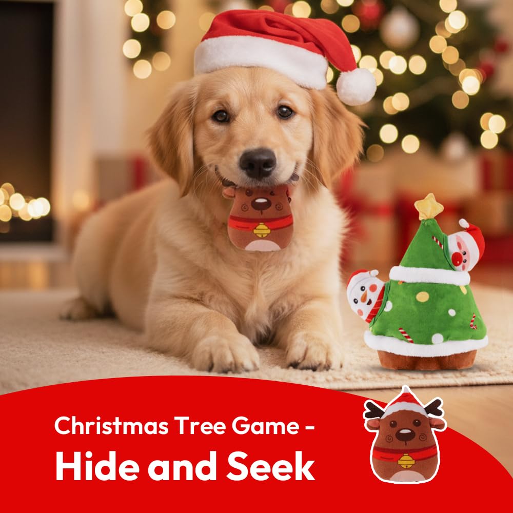 Christmas Dog Toys Interactive Bonding prompts tug‑of‑war and closer pet‑owner moments