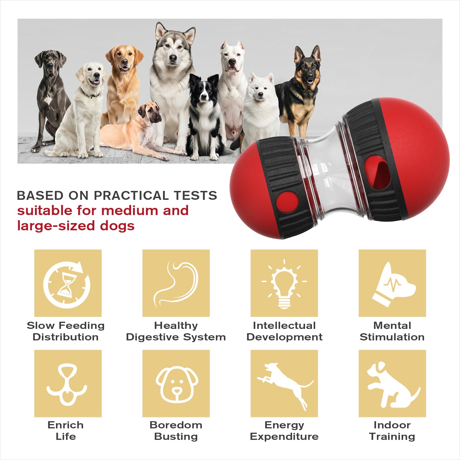 Chronanagese treat dispensing ball side view demonstrates rewarding, slow-feeding action for mindful snacking.