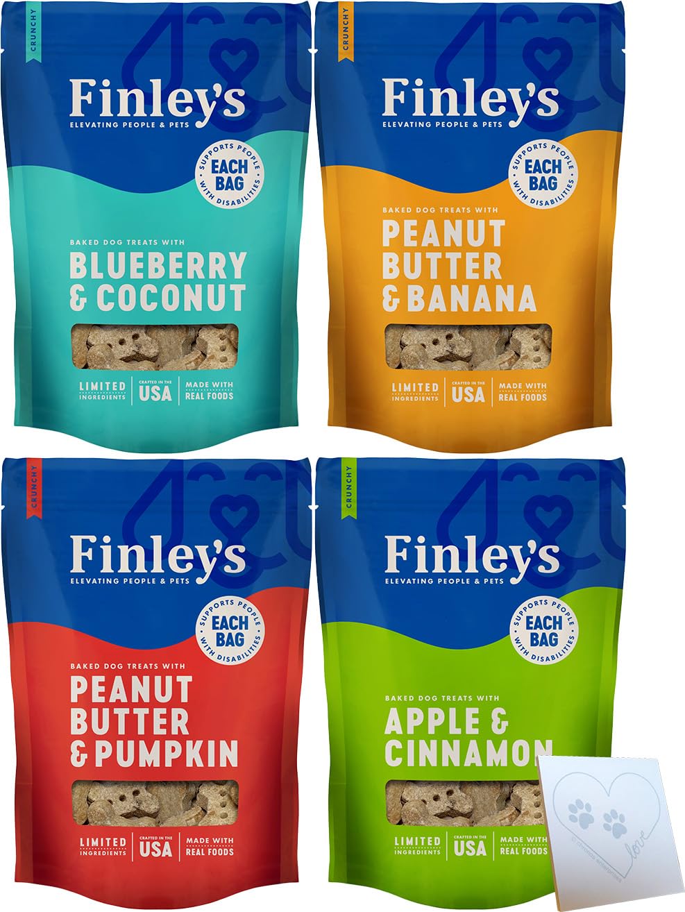 CHRONOS Enterprises Finley's Blueberry Coconut biscuits for dogs—training reward and dental-friendly crunch.