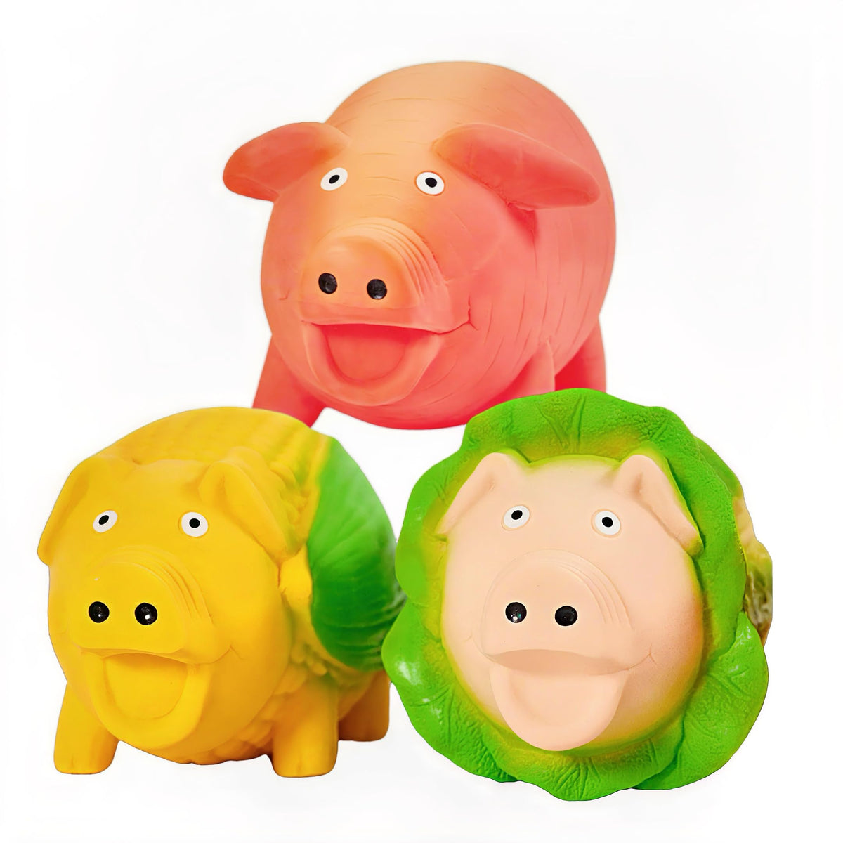 ChubbyPiggies 3-pack squeaky vegetable pig toy set for interactive play and enrichment