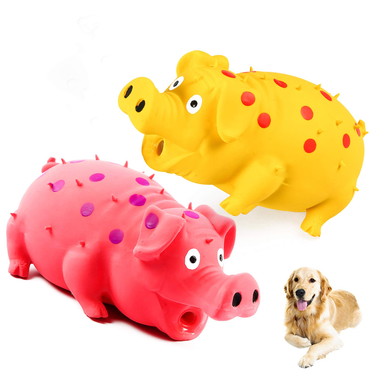 ChubbyPiggies dos juguetes cerdito latex para morder con seguridad.