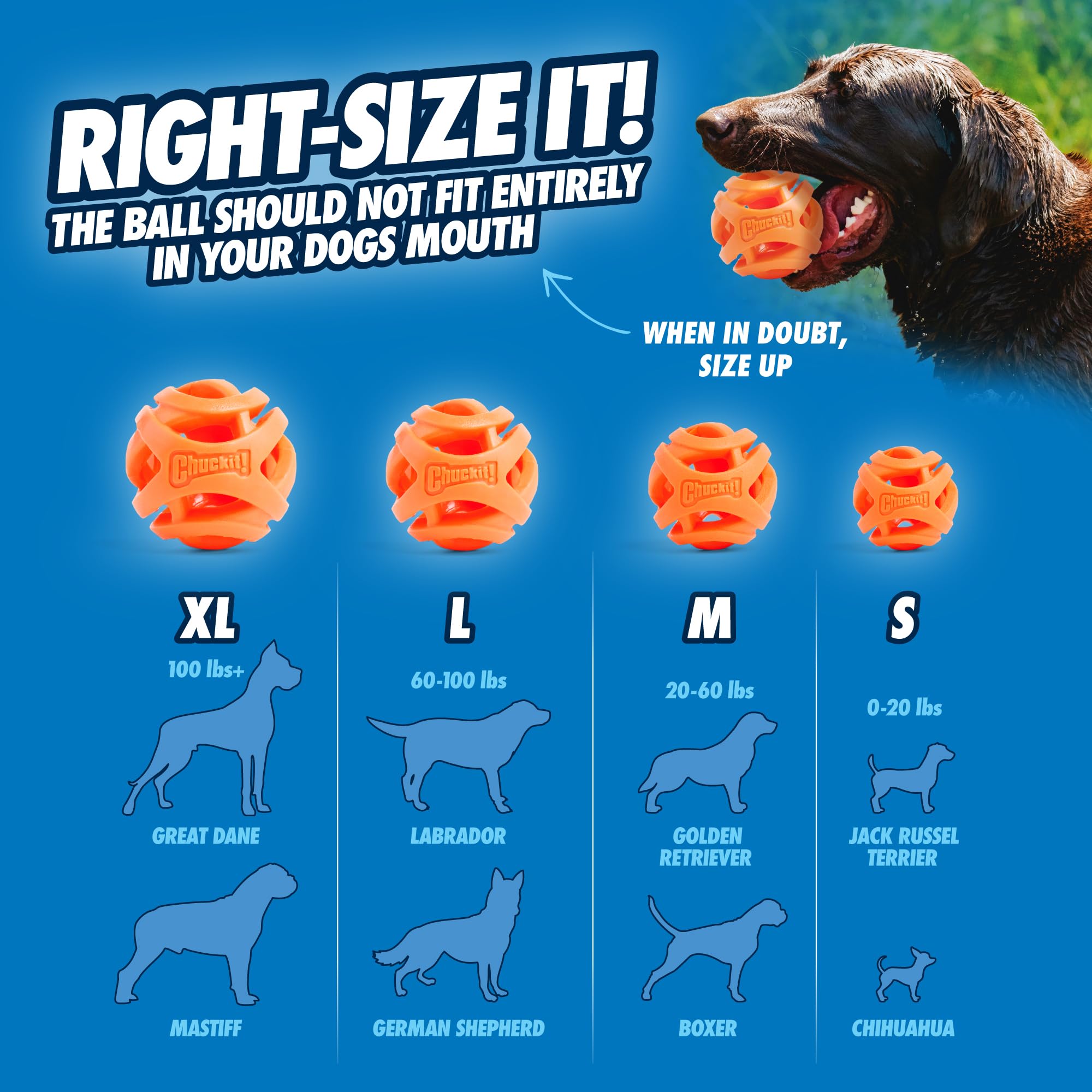 Chuckit Air Fetch Ball durable material stands up to rough chews.