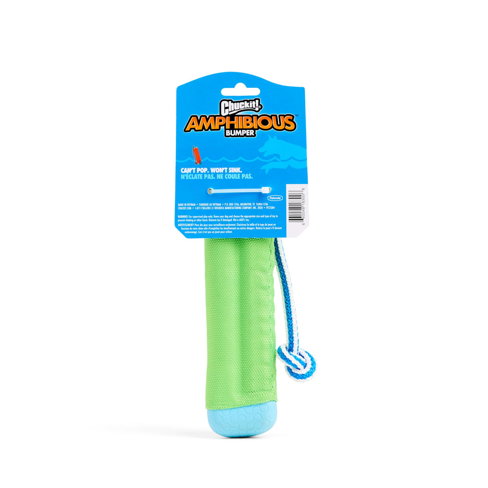 Chuckit Amphibious Bumper bright orange and blue visibility for easy locate
