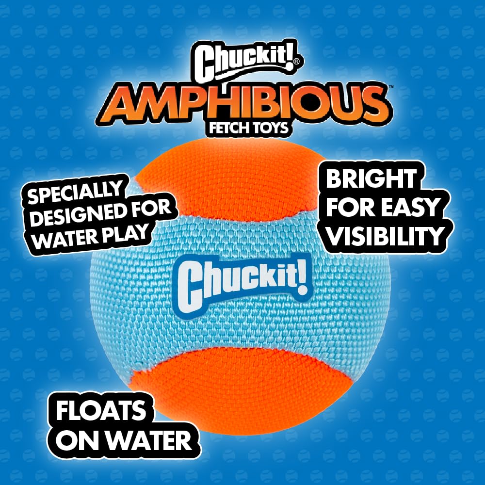 Chuckit Amphibious Mega Ball supports active land and water play for dogs.