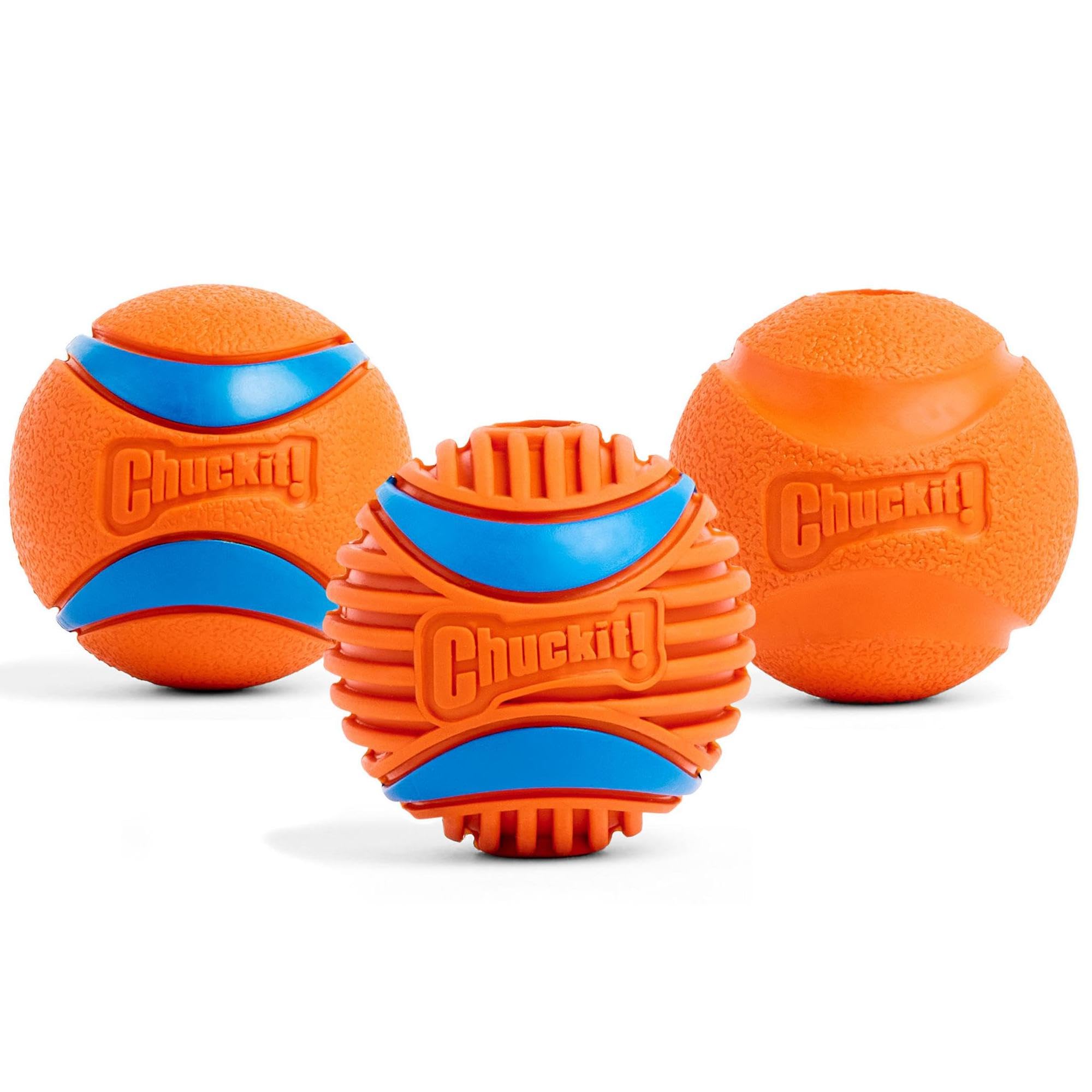 Bola duradera Chuckit! para exteriores, resistente a salpicaduras y mordiscos.