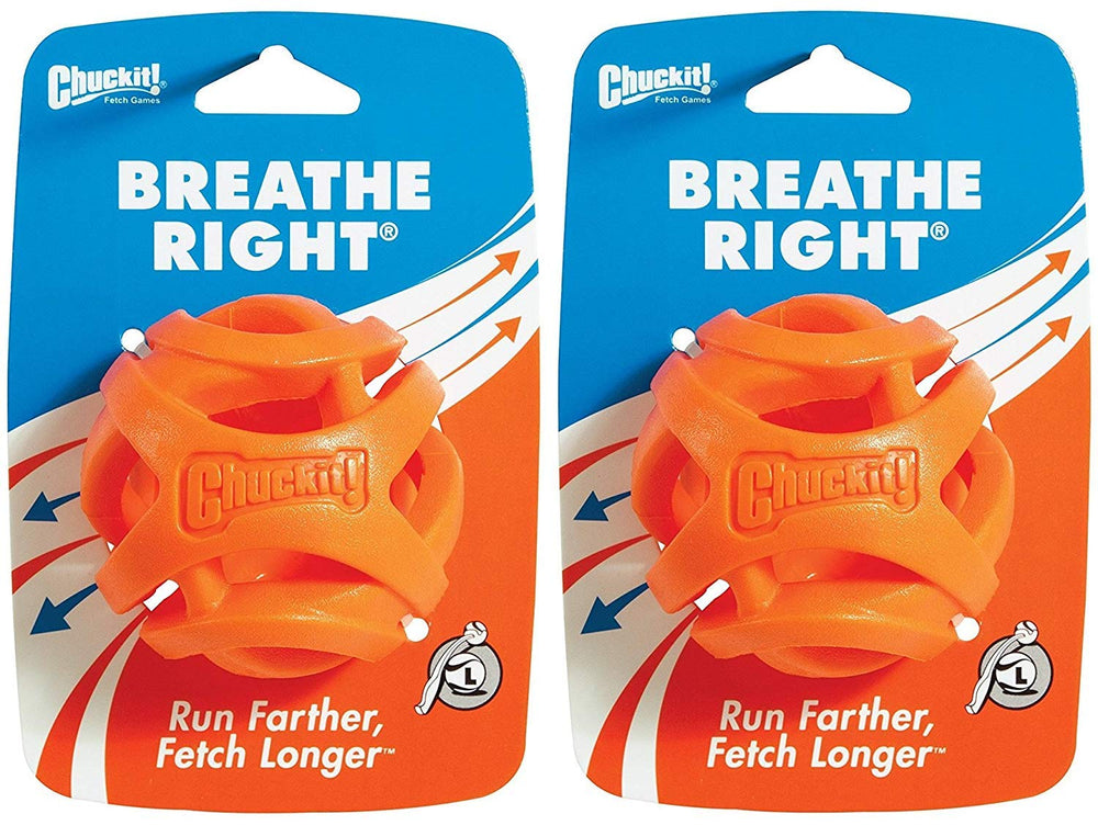 Chuckit! Breathe Right Fetch Ball (Large) promotes airflow for longer, energetic fetch sessions.