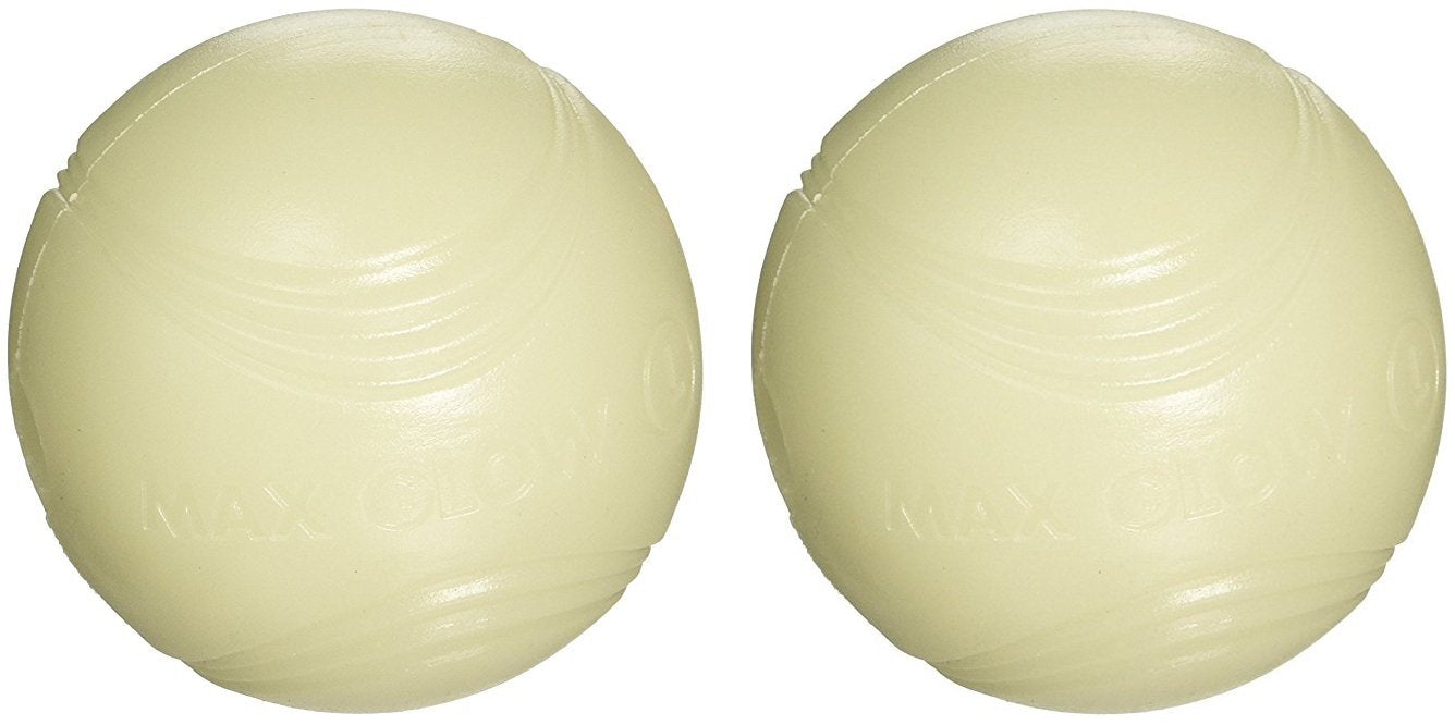 Chuckit! Max Glow Ball Large 2-Pack displayed for night visibility and safe outdoor play.