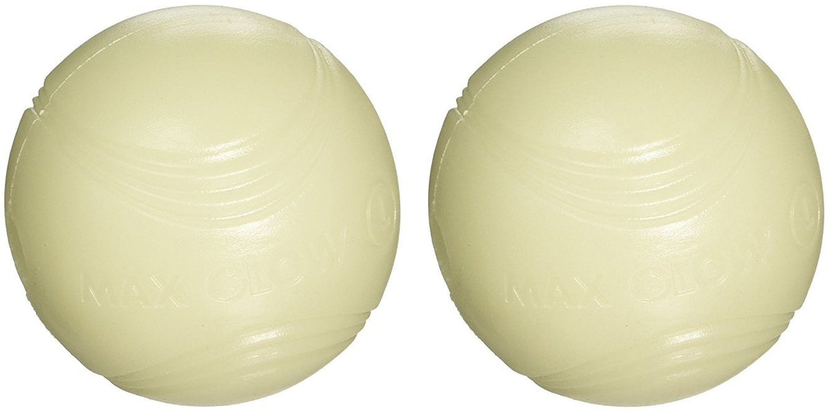Chuckit! Max Glow Ball Large 2-Pack displayed for night visibility and safe outdoor play.