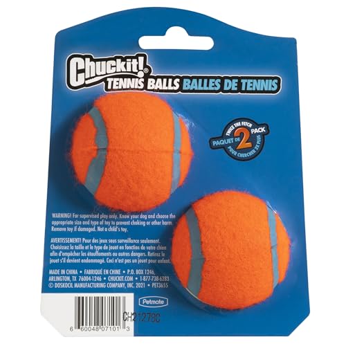 Chuckit! dog tennis ball small 2-inch close-up highlights core for comfortable bite.