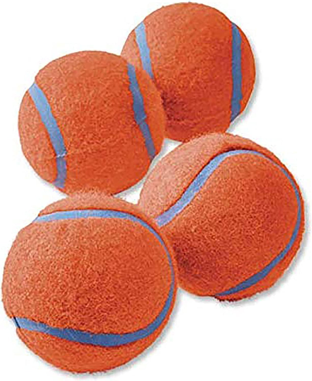Chuckit! dog tennis ball toy with bright orange and blue colors for quick visibility
