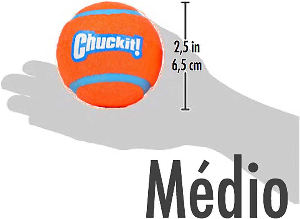 Chuckit! dog tennis ball toy with extra-thick rubber core for lively bounce
