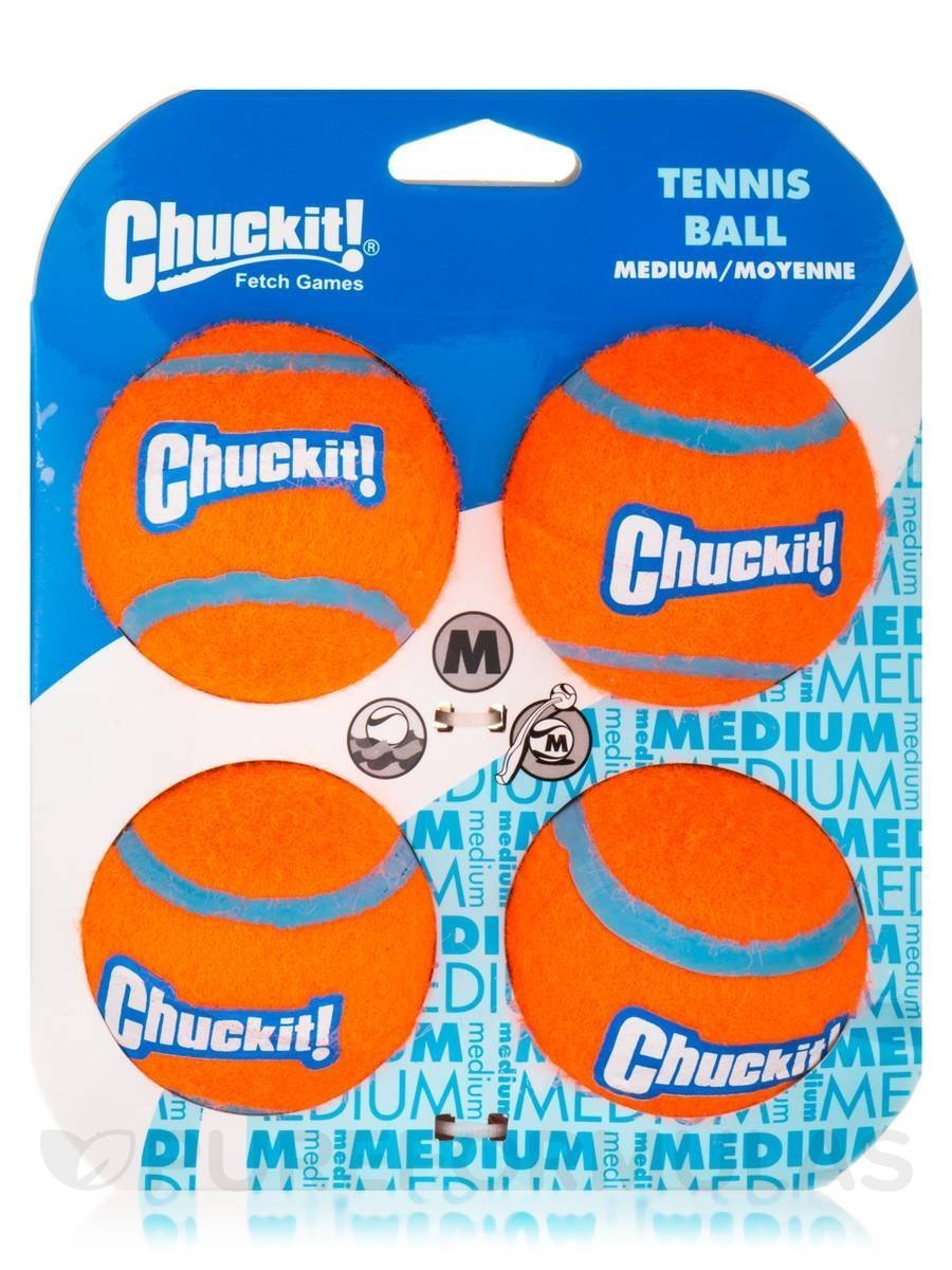 Chuckit! dog tennis ball toy four-pack ready for durable fetch sessions