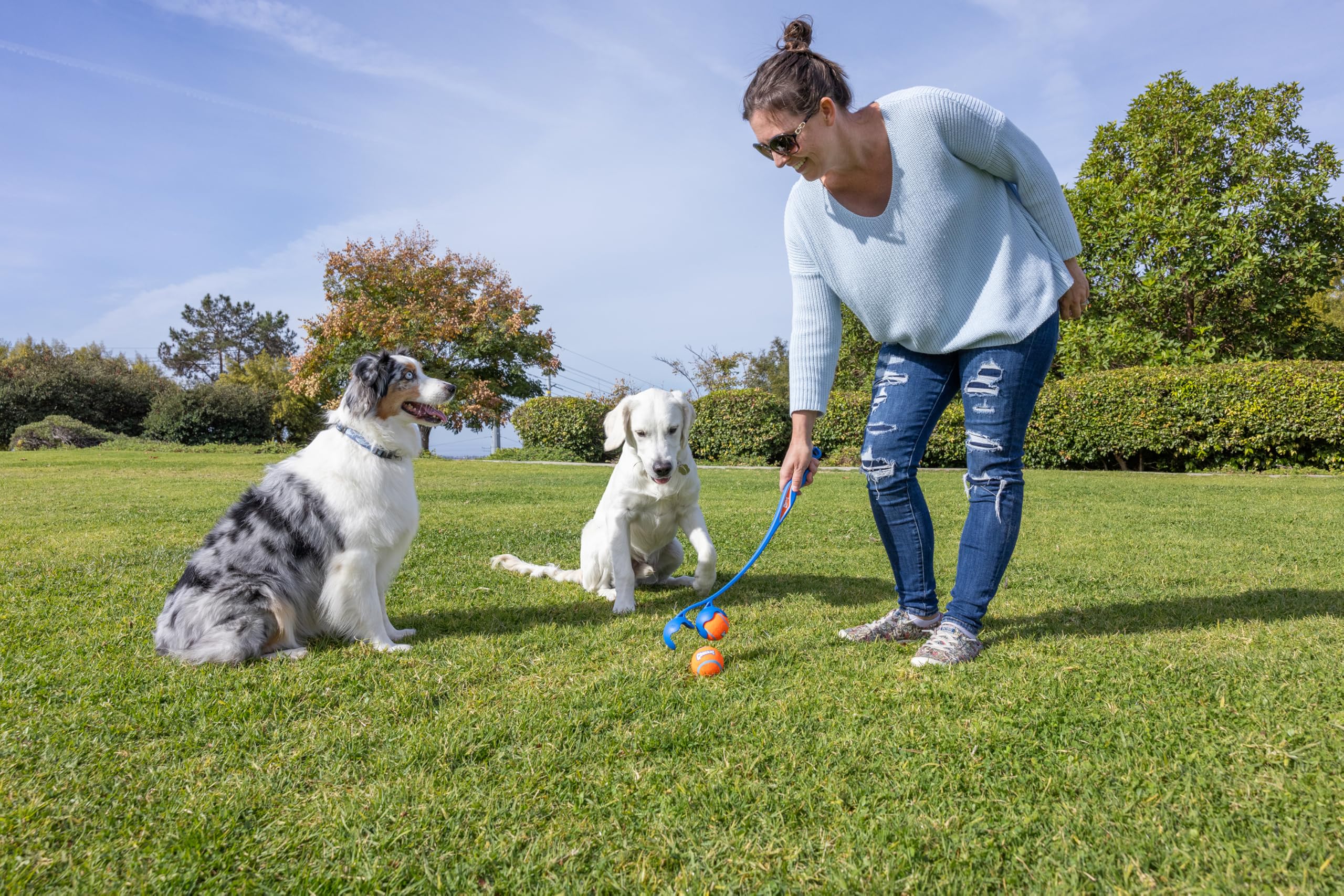 Chuckit! Duo 22M slobber-free pickup reduces messy post-play cleanup