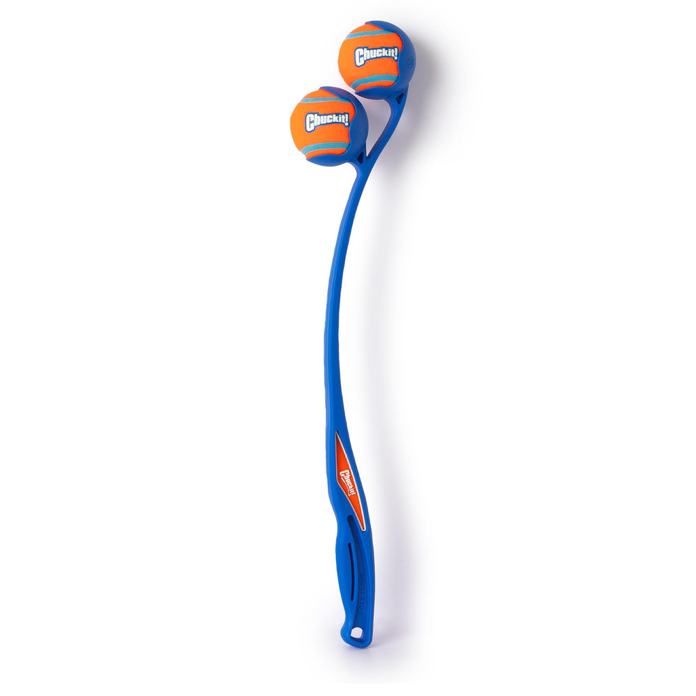 Chuckit! Duo 22M two balls in action demonstrates two-ball fetch
