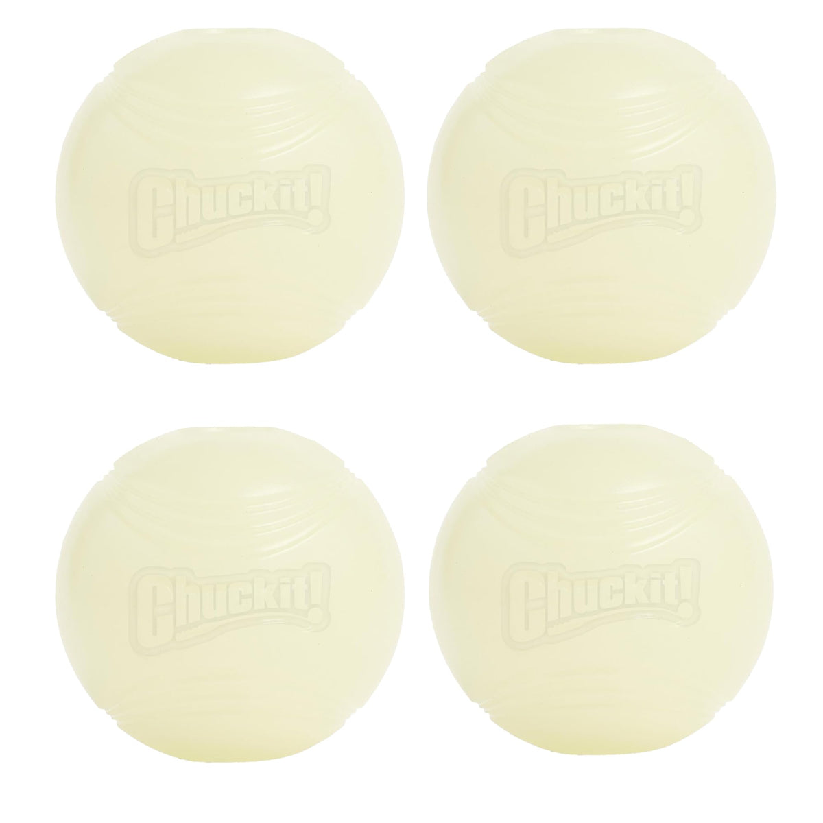 Chuckit glow ball 2.5-inch pack of 4 glows for night fetch