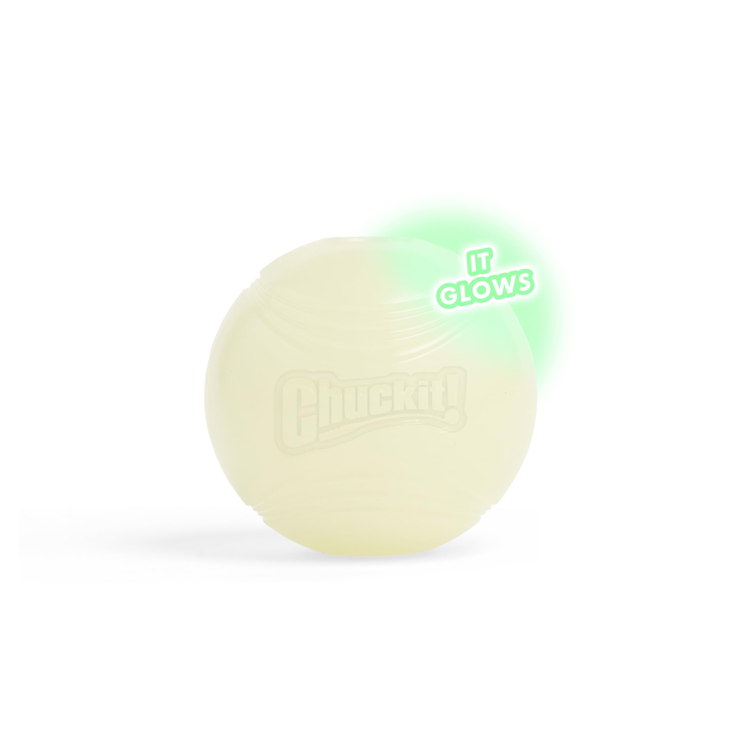 Chuckit glow ball 2.5-inch size fits dogs 20-60 lbs for safe fetch
