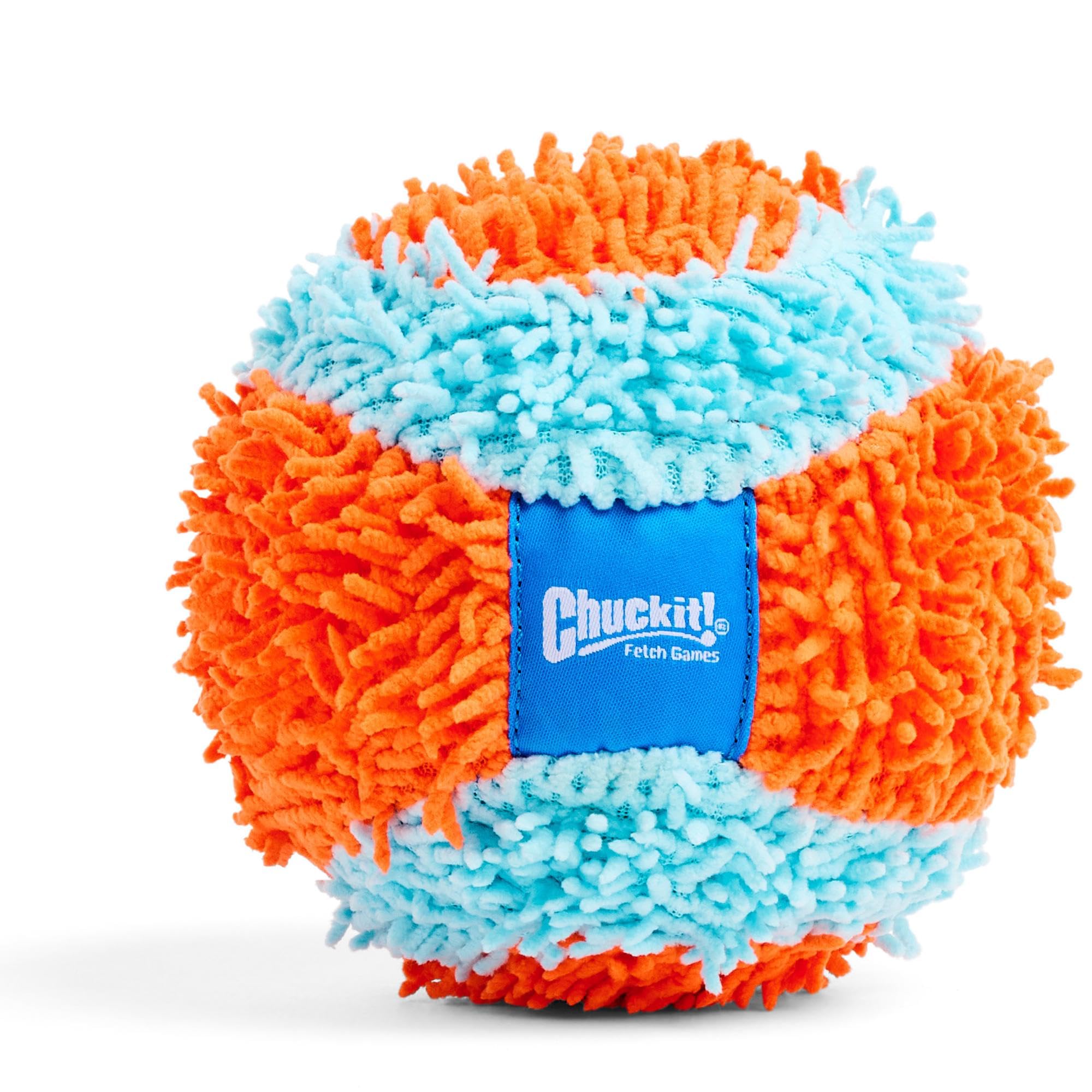 Chuckit! Indoor Fetch Ball demonstrates multilayer construction for lasting indoor fun.