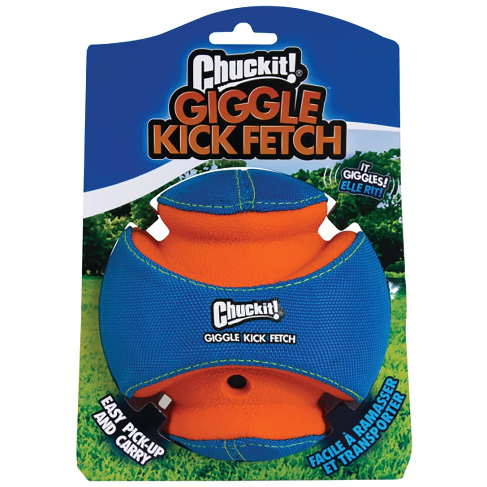 ChuckIt Kick Fetch Ball small ridged pickup for easy grabbing.