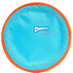 Chuckit Paraflight disc in mid-air during fetch for long-distance play