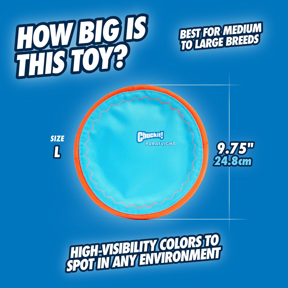 Chuckit Paraflight nylon-durable construction offering gentle play on gums