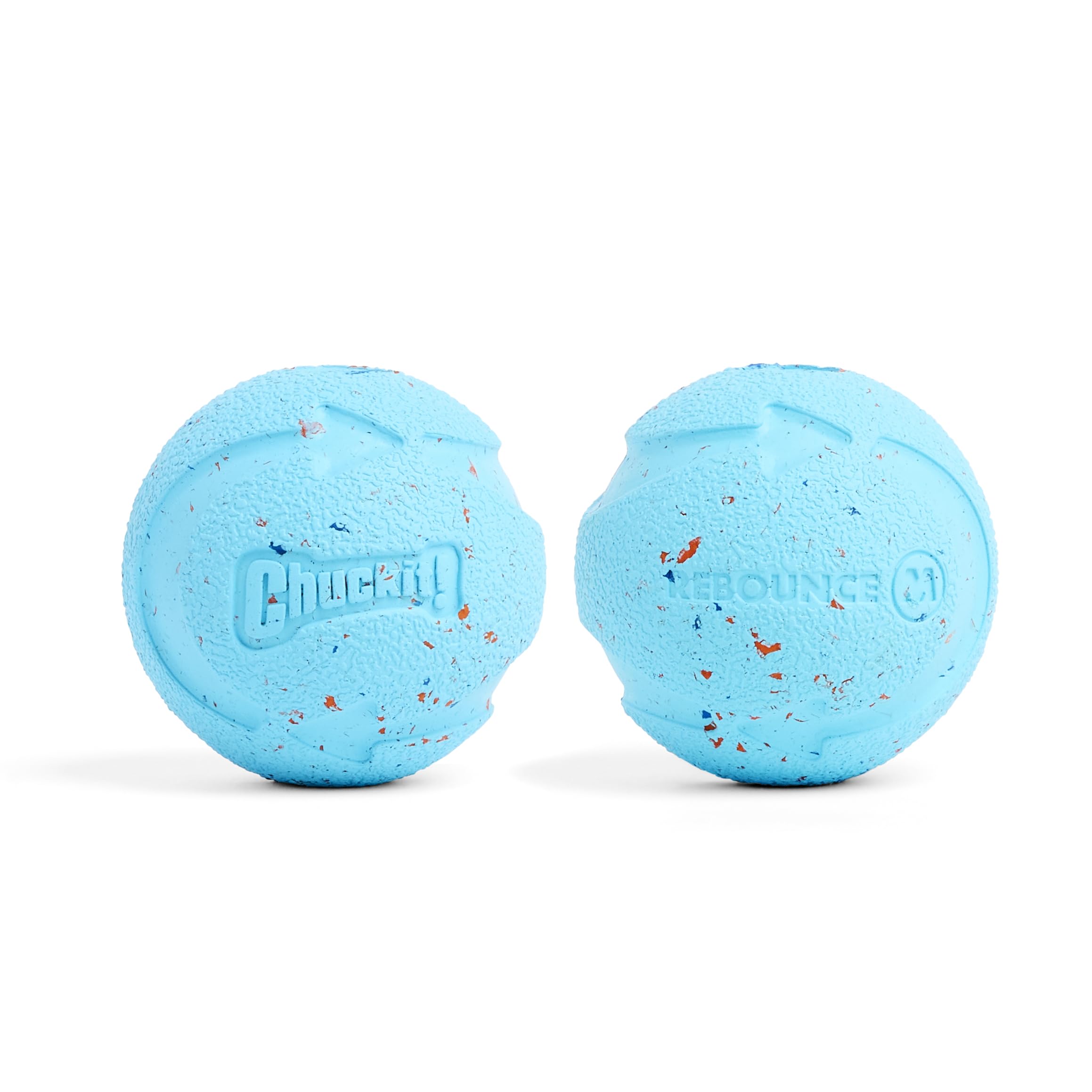 Chuckit! Rebounce Ball blue sideview with bright color for quick locating.