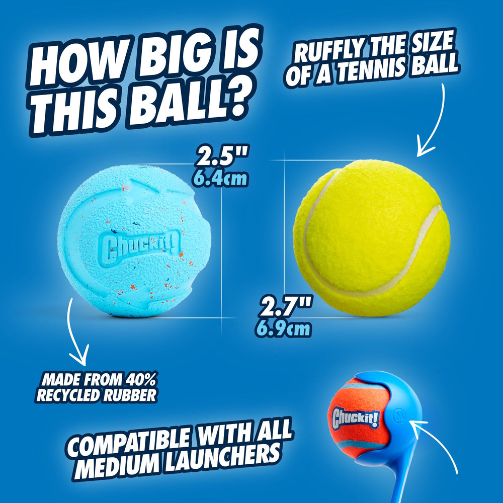 Chuckit! Rebounce Ball medium size 2.5-inch fits dogs 20–60 lbs.