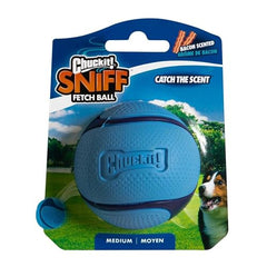 Chuckit Sniff Ball durable rubber core resists aggressive chewers during outdoor games