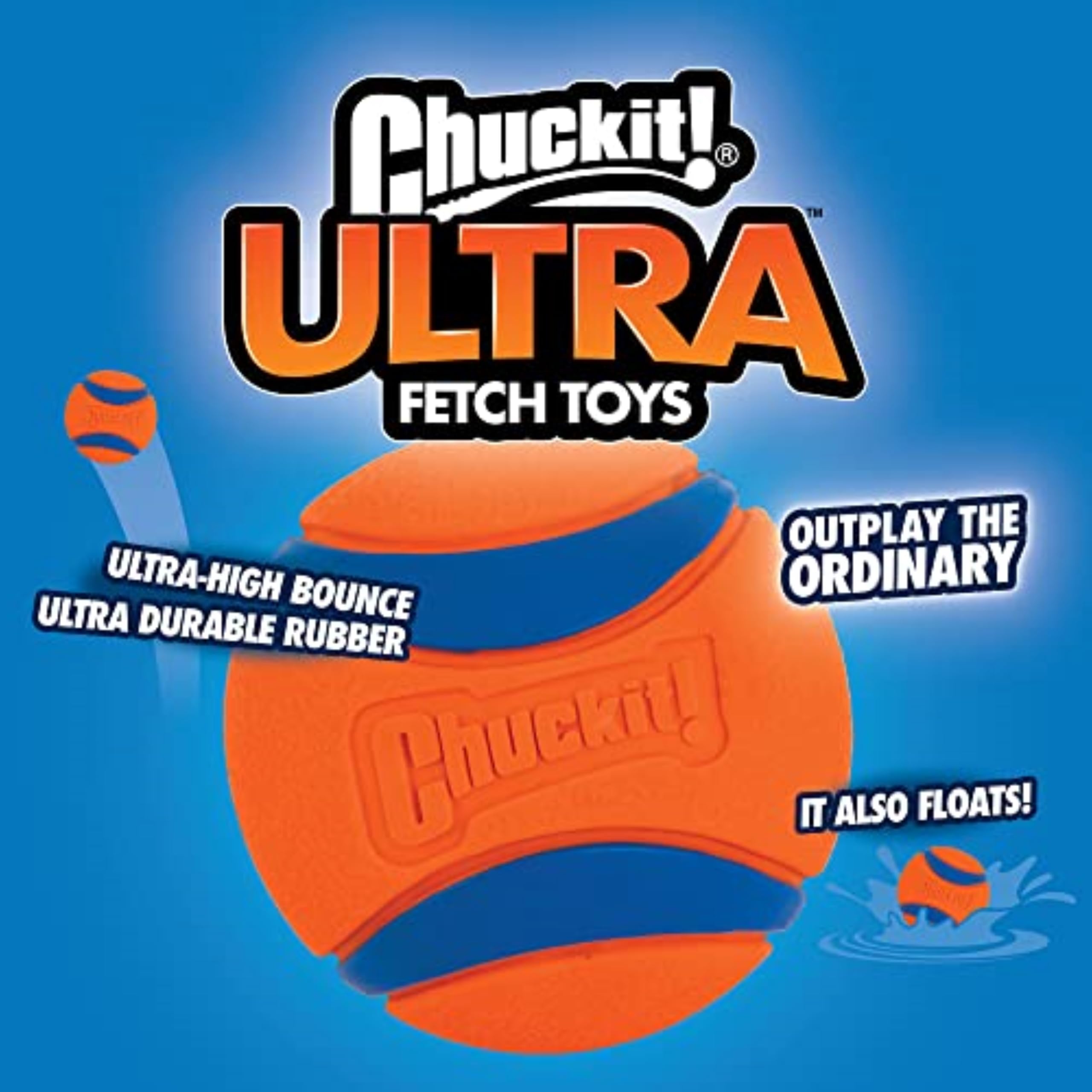 Chuckit! Ultra Ball in action showing a strong bounce.