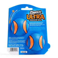Chuckit Ultra Squeaker Ball floating on water enhances water play.
