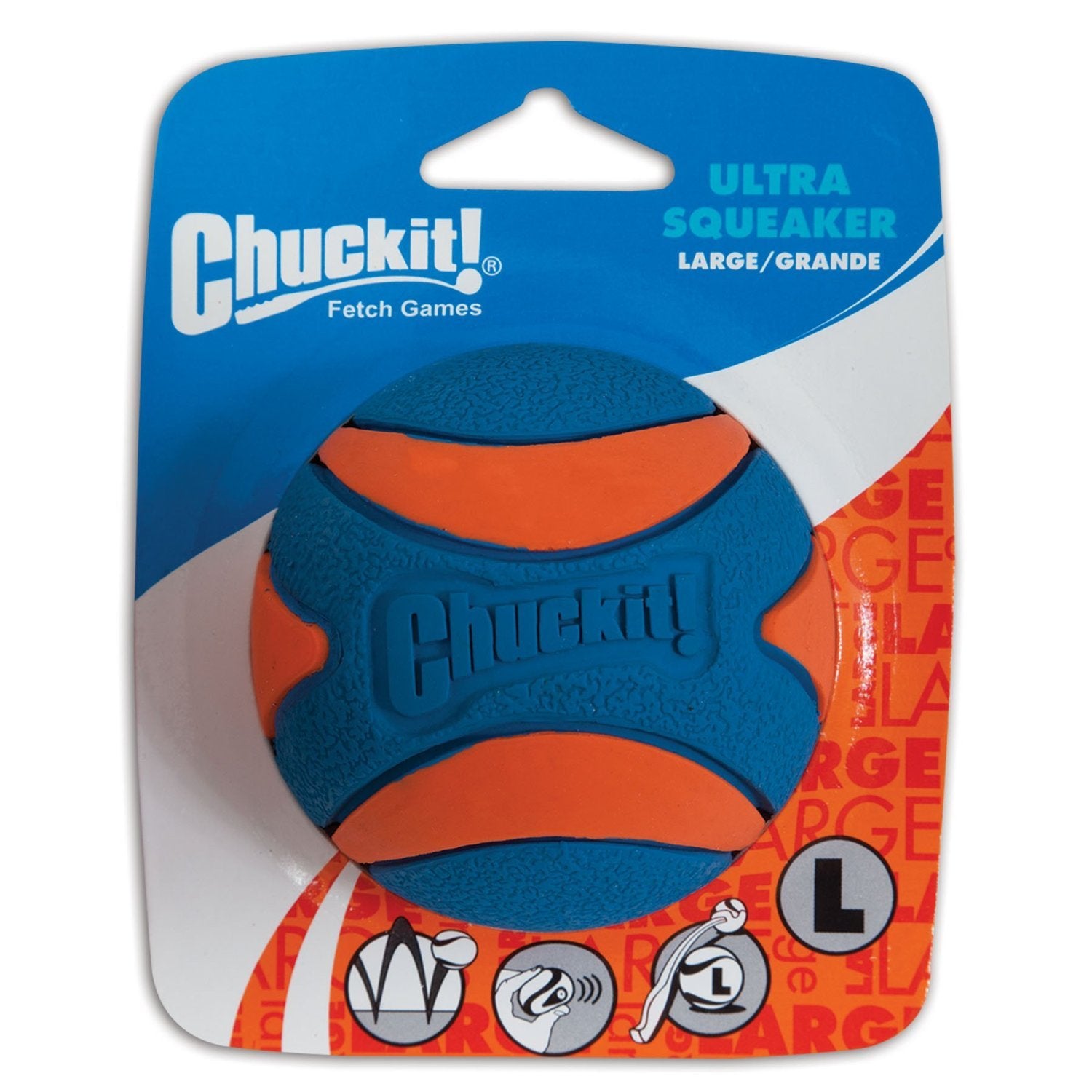 Chuckit! Ultra Squeaker Ball large-pack display for durable outdoor fetch.
